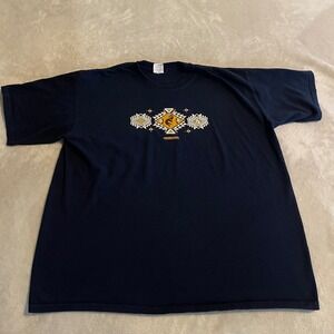 Vintage Yazbek Arizona Kokopelli Southwest Graphic T-Shirt Mens XL Navy Blue 90s